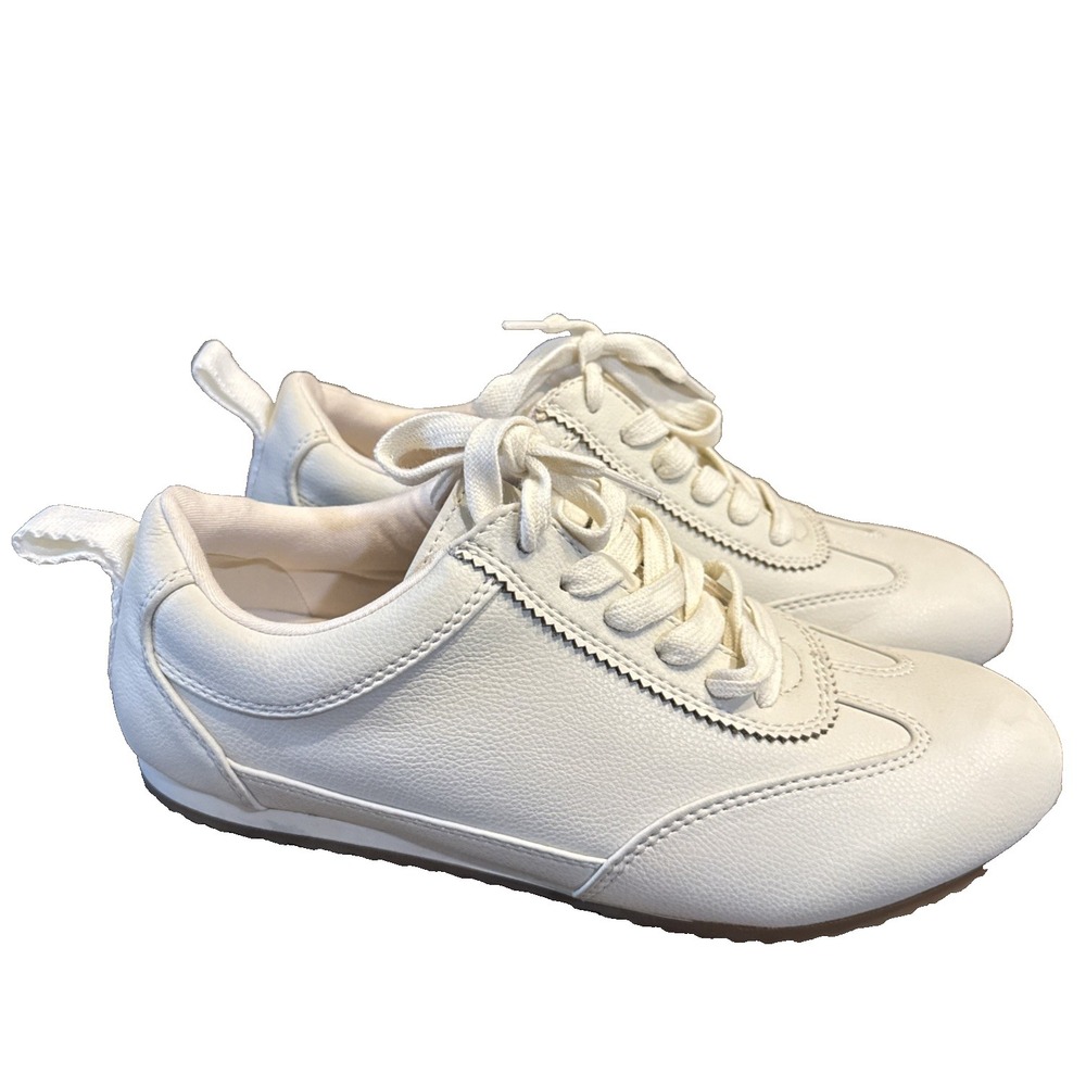 Nordstrom Rack Peachy Low Lace Up Sneakers Off White Size 8.5 Womens #453